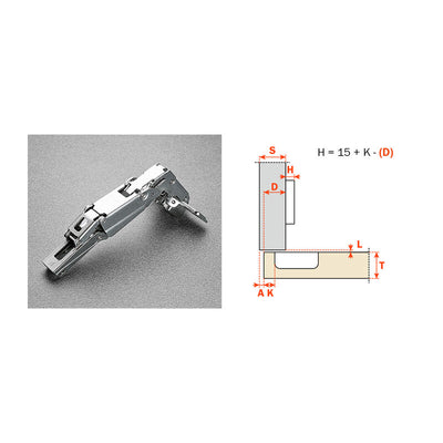 Q.TA' 50 SALICE CERNIERA P/MOBILI C2AFA99 COLLO 0 165 GRADI