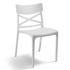 Q.TA' 1 SEDIA IMPILABILE 46X54XH80CM BIANCO CROIX