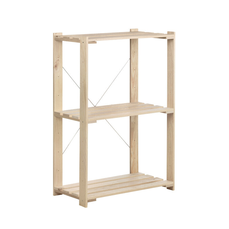 Q.TA' 1 SCAFFALE IN PINO 3 RIPIANI CM 76,5X38,5X110 H