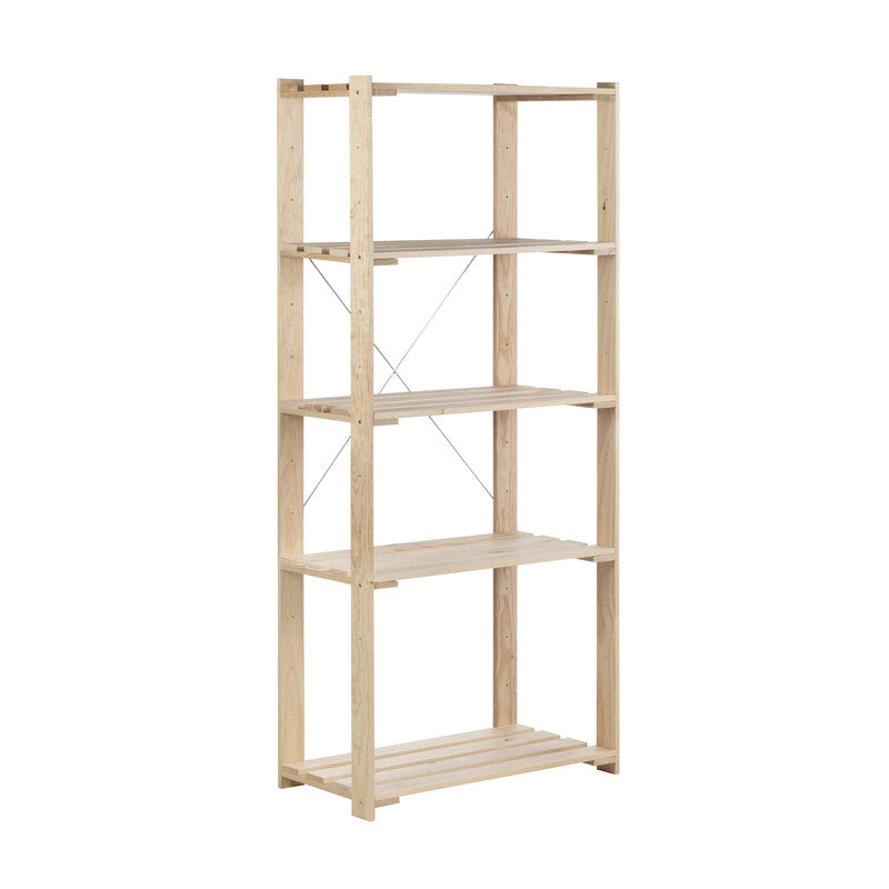Q.TA' 1 SCAFFALE IN PINO NOVA 5 RIP. CM 76,5X38,5X174,5 H