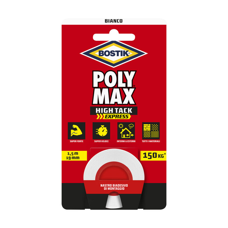Q.TA' 1 BOSTIK POLYMAX NASTRO BIAD HIGH TACK EXPRESS BIANCO
