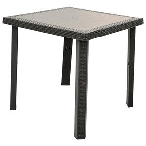 Q.TA' 1 TAVOLO RATTAN FIGARO 80X80XH72CM TORTORA