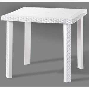 Q.TA' 1 TAVOLO RATTAN FIGARO 80X80XH72CM BIANCO