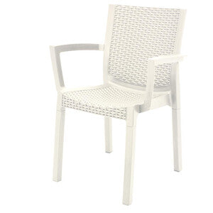 Q.TA' 1 POLTRONA PANAREA CONFORT RATTAN BIANCO