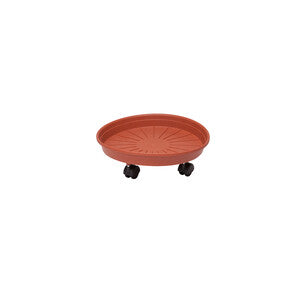 Q.TA' 3 SOTTOVASO MARGHERITA C/RUOTE 35X6HCM TERRACOTTA