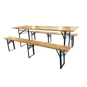 Q.TA' 1 C SET BIRRERIA C/PANCHE LEGNO/METALLO 220X70X76CM