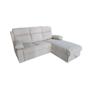 Q.TA' 1 DIVANO ANGOLARE 3P RECLINER PENISOLA SX BEIGE
