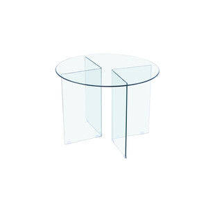 Q.TA' 1 TAVOLO ROTONDO IN VETRO TRASPARENTE 130X75 CM