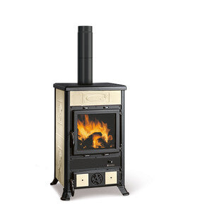 Q.TA' 1 STUFA LEGNA 9 KW ROSSELLA R1 5.0 CERAMICA PANNA V5