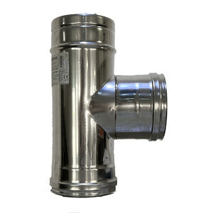 Q.TA' 1 C RACCORDO A T INOX DOP PARETE D 13/18 CM