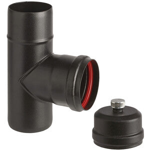 Q.TA' 1 RACCORDO A T PORC PELLET C/SCAR E TAPPO D 8CM AETERNUM