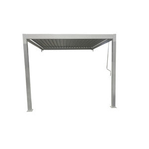 Q.TA' 1 C PERGOLA BIOCLIMATICA ADDOSSATA 3X3XH2,5 ALU STEEL BIANCO