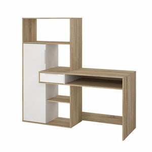 Q.TA' 1 KIT SCRIVANIA FUNCTION PLUS C/LIBR 163X60X155CM BIA/QUE