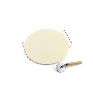 Q.TA' 1 PIETRA P/PIZZA D 33CM C/ROTELLA TAGLIAPIZZA