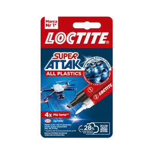 Q.TA' 1 ADESIVO SUPER ATTAK ALL PLASTICS 2G+4ML