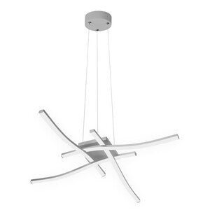 Q.TA' 1 LAMPADA SOSP LED TRATTI 35W 4000K 3150LM SILVER 4L