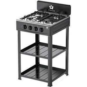 Q.TA' 1 CUCINA 4 FUOCHI 2 MENSOLE BOMBOLA 49X49 CM NERO