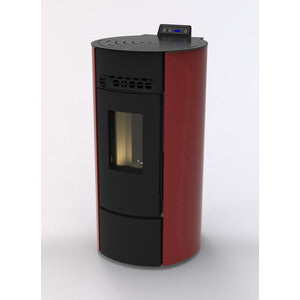Q.TA' 1 C STUFA PELLET ROUND ARGE 9 BORDEAUX V6