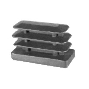Q.TA' 50 PUNTALE ALETTATO RETTANGOL 40X80 MM PLAST NERO