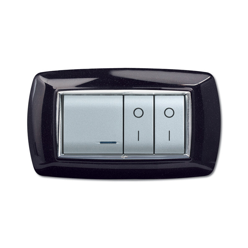 Q.TA' 1 PLACCA LIFE LIVING PLAST NERO GLITTERING 4P