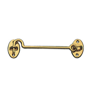 Q.TA' 6 BL GANCIO FERMAFINESTRA OTTONE LUCIDO 100 MM