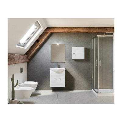 Q.TA' 1 ARREDO BAGNO MOD.ZAFFIRO ROVERE BIANCO 55 CM
