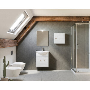Q.TA' 1 ARREDO BAGNO MOD.ZAFFIRO ROVERE BIANCO 55 CM