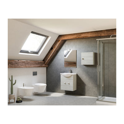 Q.TA' 1 ARREDO BAGNO MOD.ZAFFIRO ROVERE GRIGIO 55 CM
