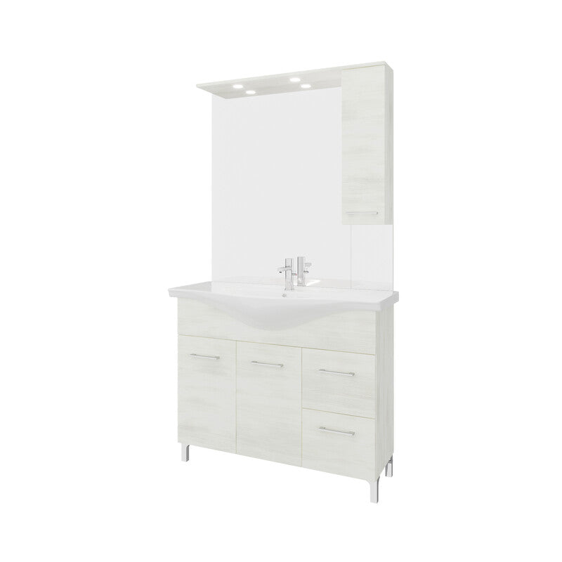Q.TA' 1 ARREDO BAGNO MOD.RUBINO ROVERE BIANCO 105 CM
