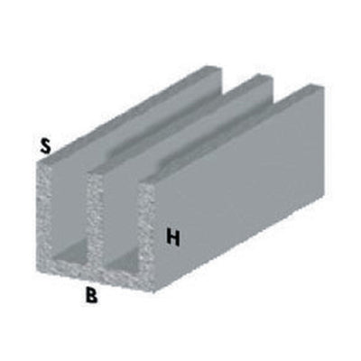 Q.TA' 5 PROFILO ARGENTO H.200 CM CANALINO UU 16X12X1 MM**