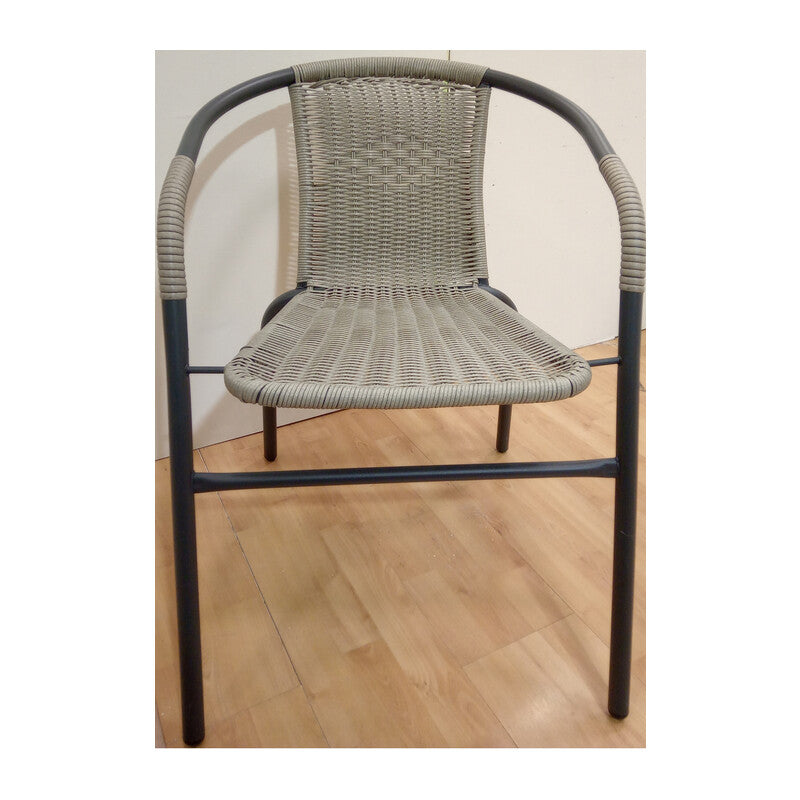 Q.TA' 1 SEDIA SPRITZ METALLO/RATTAN