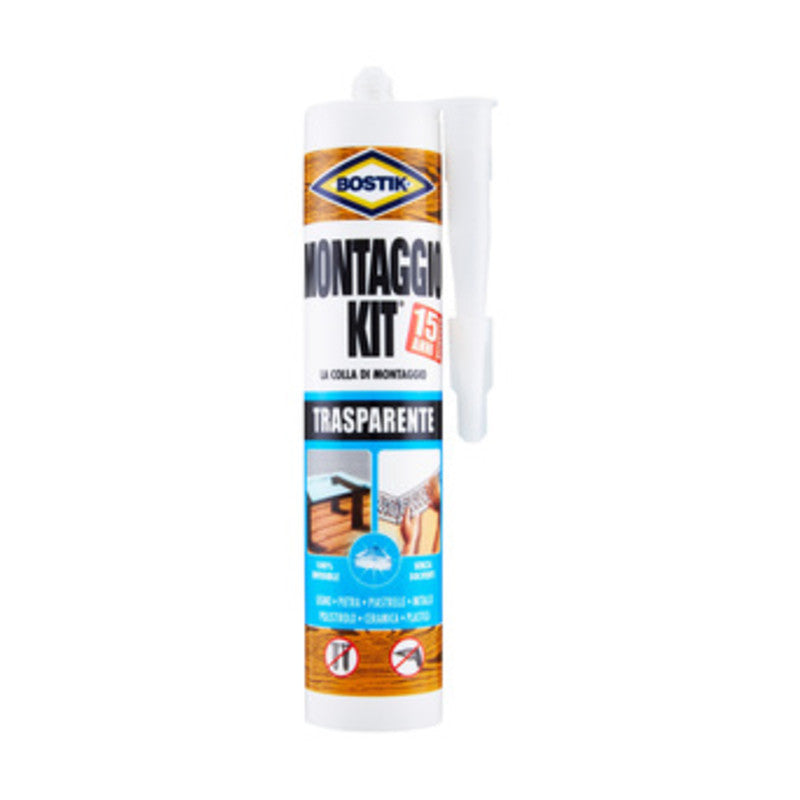 Q.TA' 1 BOSTIK MONTAGGIO KIT TRASPARENTE COLLA 310 G CARTUC