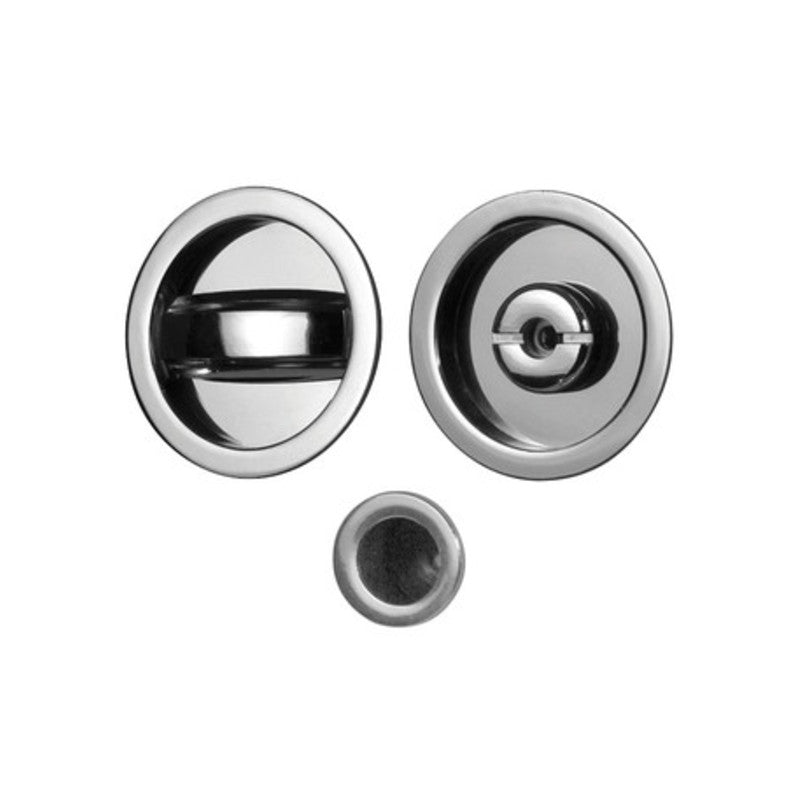 Q.TA' 1 KIT MANIGLIE TONDO PORTA SCORR CROMO