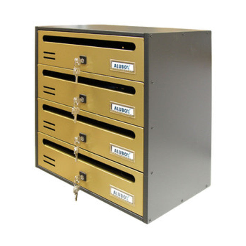 Q.TA' 1 CASSETTA POSTALE ALUBOX CUBO/R 4 38,5X25X43 ORO