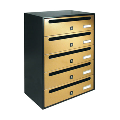 Q.TA' 1 CASSETTA POSTALE ALUBOX CUBO/R 5 38,5X25X53 ORO