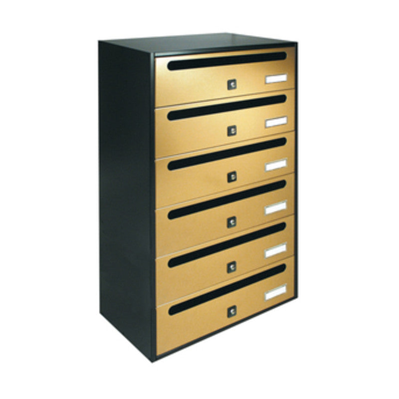 Q.TA' 1 CASSETTA POSTALE ALUBOX CUBO/R 6 38,5X25X63 ORO