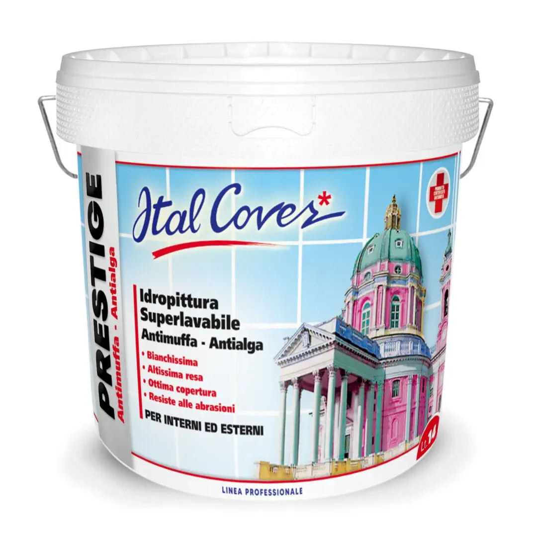 PRESTIGE IDROPITTURA SUPERLAVABILE IDROREPELLENTE ANTIMUFFA ANTIALGA lt 14