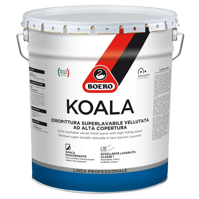 KOALA BOERO 14 L BIANCO IDROPITTURA SUPERLAVABILE VELLUTATA AD ALTA COPERTURA