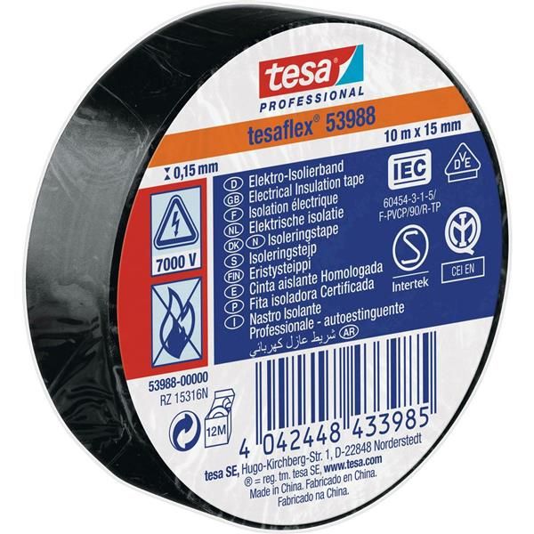 Q.TA' 10 NASTRO ISOLANTE CERTIFICATO NERO 10MTX15MM