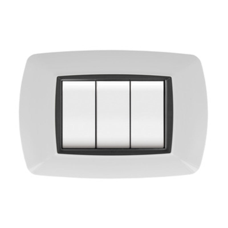 Q.TA' 1 PLACCA LIFE LIVING PLAST BIANCO 4P CORNICE NERO