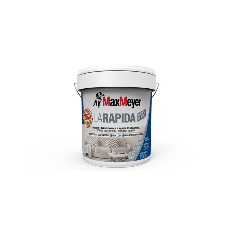Q.TA' 1 IDROPITTURA MAX SUPERLAVABILE LA RAPIDA 14 L BIANCO OPACO