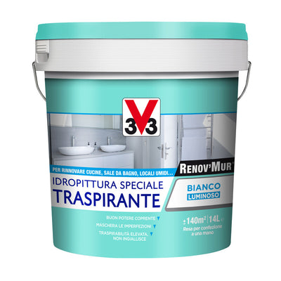 Q.TA' 1 V33 RENOVMUR TRASPIRANTE BIANCO OPACO LT.14