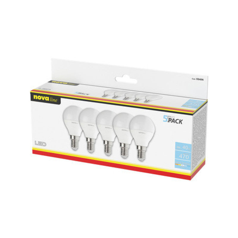 Q.TA' 1 NOVA LAMPADINA LED SFERETTA E14 6W 4000K 5