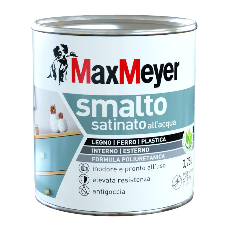 Q.TA' 1 MAX SMALTO ALLACQUA POLIURETANICO SATINATO LT.0,750 GRIGIO FUMO