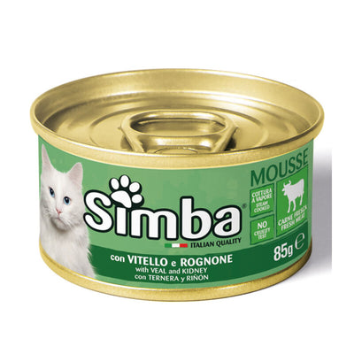 Q.TA' 24 CIBO GATTO MONGE SIMBA 85 G VITELLO E ROGNONE