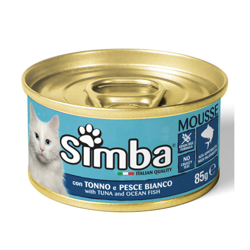 Q.TA' 24 CIBO GATTO MONGE SIMBA 85G TONNO E PESCE BIANCO