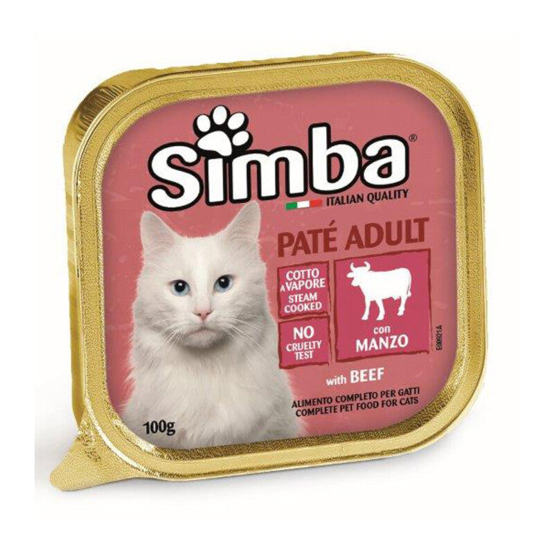 Q.TA' 32 CIBO GATTO MONGE SIMBA 100G PATE VSC MANZO