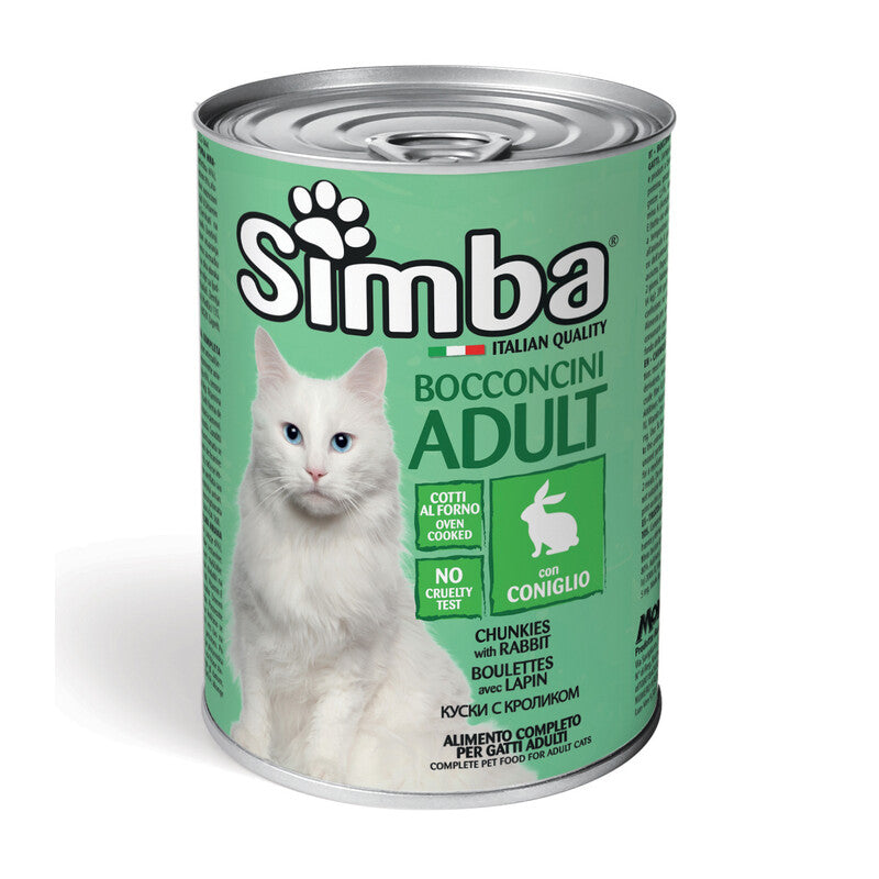 Q.TA' 24 CIBO GATTO MONGE SIMBA 415 G BOCCONCINI CONIGLIO