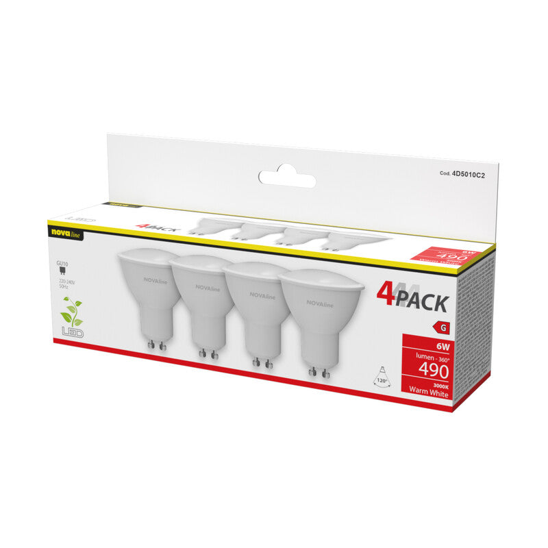 Q.TA' 1 NOVA LAMPADINA LED SPOT GU10 6W 490LM 3000K 4