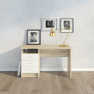 Q.TA' 1 KIT SCRIVANIA FUNCTION PLUS 120X48X72 ROVERE BIANCO